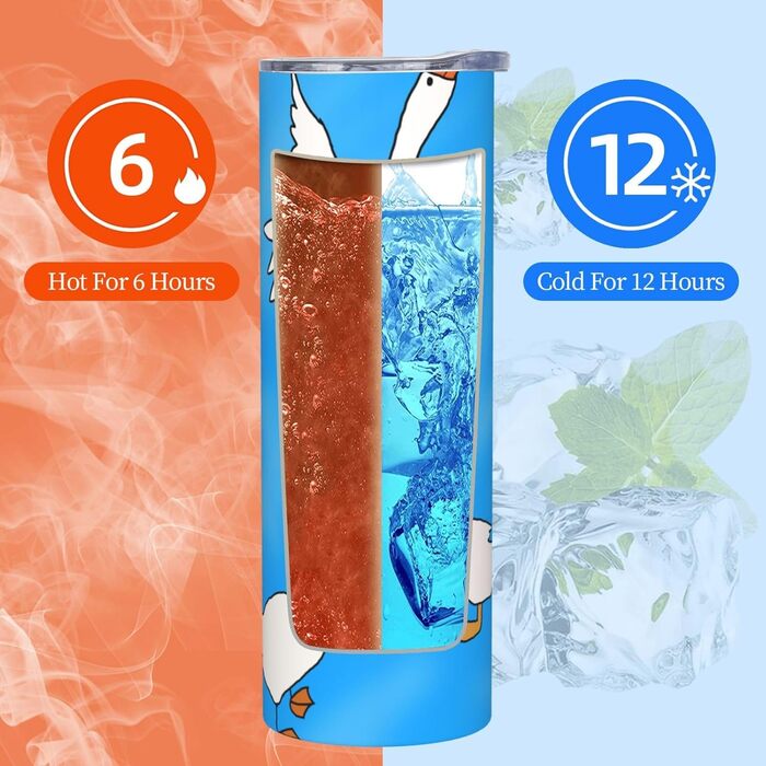 Кухоль з прямою трубочкою, 590 мл, білий гусячий будиночок, дорожній кухоль з принтом, підходить для кемпінгу, офісу та дому