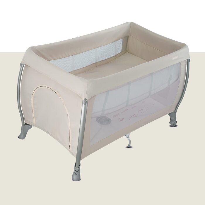 Дорожнє ліжечко Inglesina Lodge, сірий колір, сучасний дизайн, подвійна висота, зручне та портативне, захист від комах, багатофункціональне