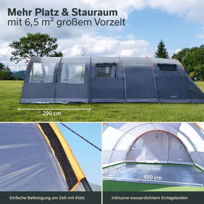 Сірий/Помаранчевий Намет-передпокій, 6 -