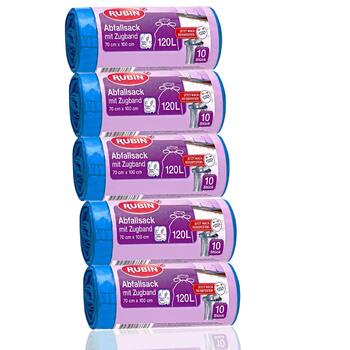 Сміттєві пакети Rubin зі шнурком, об&39ємом 120 літрів, 50 шт.