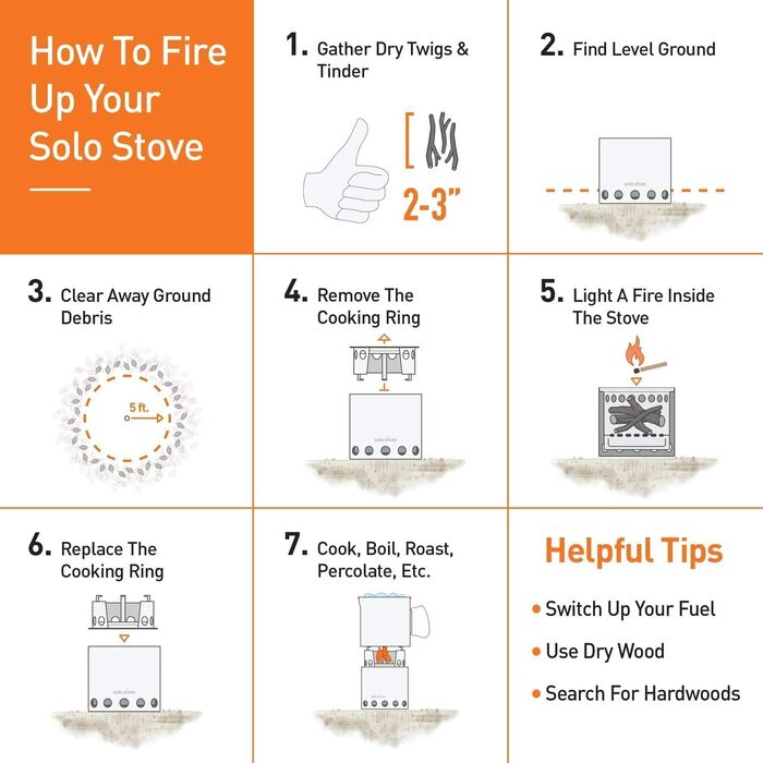 Кемпінгова піч Solo Stove Campfire Портативна кемпінгова піч, для 4 осіб, нержавіюча сталь, потужна, ефективна на дровах з низьким димленням, 23,5 x 17,8 см, 1 кг