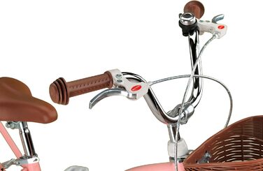 Дитячий міський велосипед Chillaxx Bike Linda Premium 20 дюймів - Велосипед для дівчаток, хлопчиків, голландський велосипед, міський велосипед, дитячий велосипед, підходить для 6, 7, 8, 9, 10, 11 років, рожевий