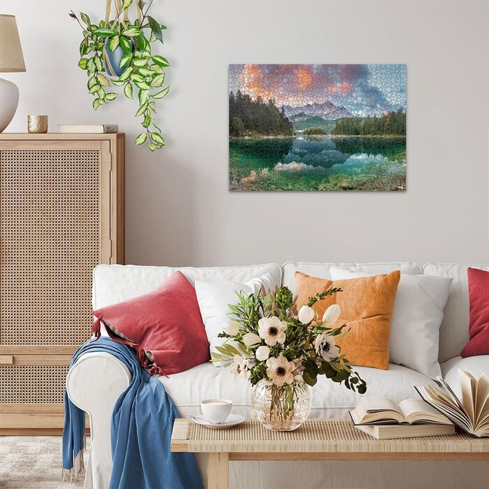 Пазл на 1000 елементів для дорослих і дітей від 14 років, пазл із пейзажем і природою, 12000358 - Zugspitze at Eibsee -