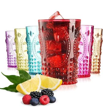 Елегантний дизайн в стилі бароко, акрилові стакани, посуд для напоїв, можна мити в посудомийній машині, набір з 6 багаторазових, у