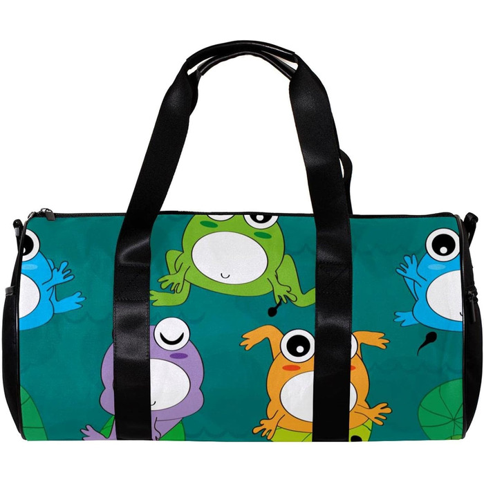 Спортивна сумка, маленька дорожня сумка, сумка для шопінгу та йоги, з кумедним мультяшним дизайном жабок, сумка для фітнесу на відкритому повітрі, ручна поклажа