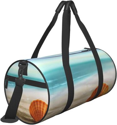 Спортивна сумка, дорожня сумка, пляжна сумка з мушлевим принтом, сумка для ночівлі, чорна, універсальний розмір, сумка для подорожей