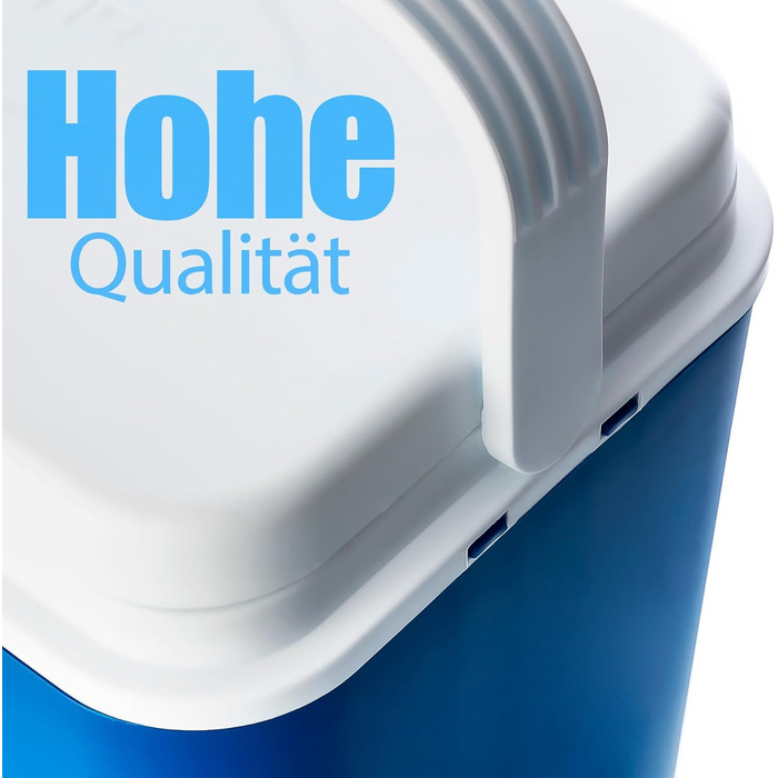 Термобокс BigDean 24 літри, синій/білий - Ізольований бокс з охолодженням до 14 годин - Сумка-холодильник для подорожей - Термобокс для кемпінгу, пікніків та саду - Зроблено в Європі 24 літри, включаючи 6 пакетів з льодом