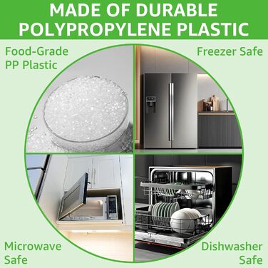 Набір із 50 предметів контейнерів для зберігання харчових продуктів об&39ємом 500 мл з кришками, світлонепроникні пластикові контейнери з кришками без бісфенолу А, пластикові коробки для зберігання овочів та фруктів, 50 предметів - 500 мл