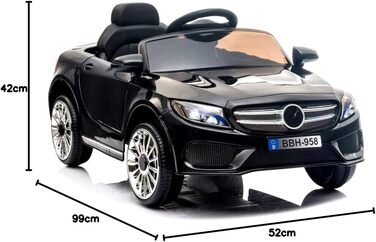 Ігровий будиночок дитячий електромобіль Cabrio GT, для дітей з USB LED, дитячий автомобіль (чорний)