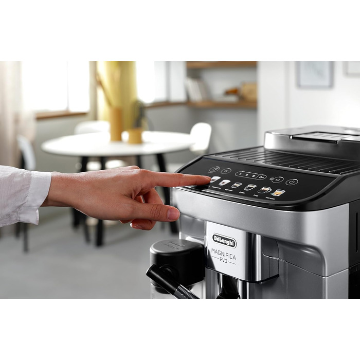 Повністю автоматична кавоварка з молочною системою, 7 кнопок прямого вибору капучино, еспресо та інших кавових напоїв, панель керування, функція 2 чашки, сріблястий/чорний, 292.81.SB