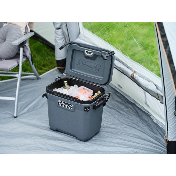 Потужний холодильник Coleman Convoy Місткість 27-22 л Зберігає лід до 5 днів Повна піноізоляція Великий портативний холодильник для використання на відкритому повітрі та будівельних майданчиках 28 кварт