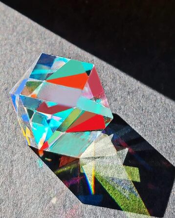 Призма Hsthe Sea кольоровий куб 20 мм K9 оптичний кришталевий скляний багатогранник RGB дисперсійна призма для фізики, прикраса робочого столу