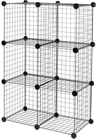 Штабелювані полиці для зберігання Storeo Basics з 6 кубиками, дротяна сітка, 66 x 32 x 96,5 см, чорні 6 кубиків - 66 x 32 x 96,5 см чорні