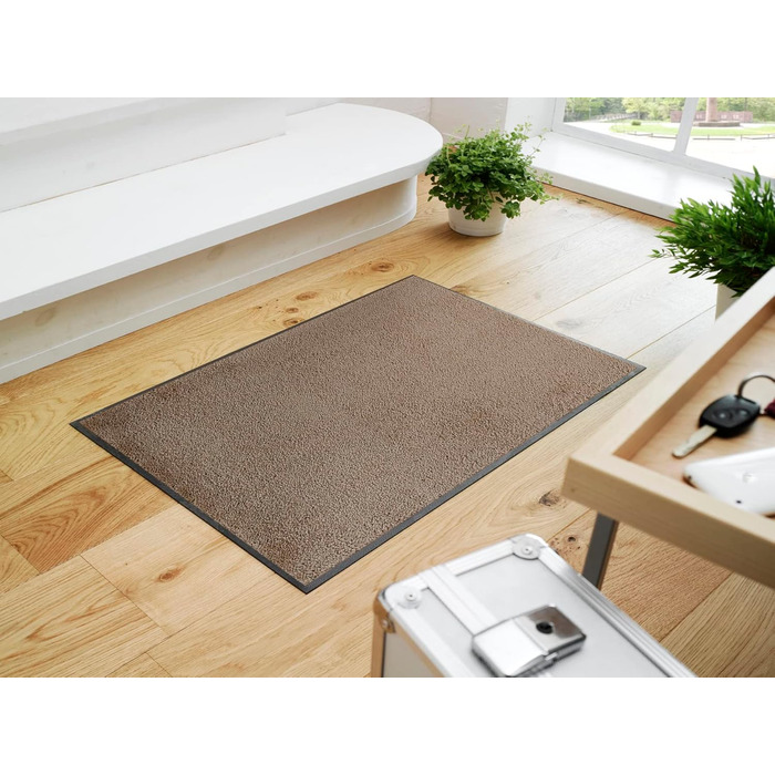 Килимок для дверей, що прається та сушиться, сіро-коричневий 50x75 см, для використання всередині та зовні приміщень, можна прати, бежевий 50 x 75 см (прямокутний)