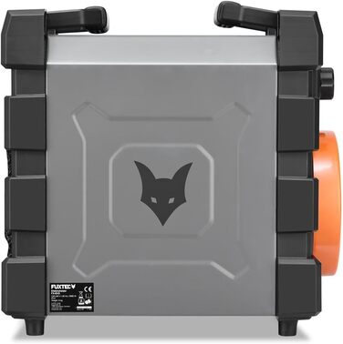 Електричний обігрівач FUXTEC FX-EH3, вентилятор-обігрівач з 2 рівнями нагріву 1500 Вт/3000 Вт, плавно регульований термостат, витрата повітря 284 м/год, клас захисту IP24, компактний та портативний для приміщень площею до 90 м