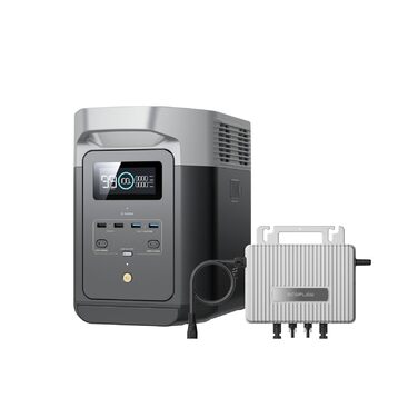 Портативна електростанція EcoFlow Delta 2 1024 Втгод, 0 ПДВ, мікроінвертор WLAN Stream 800 Вт, акумулятор LiFePO4, швидка зарядка від 0 до 80 за 50 хв, можливість розширення до 3 кВтгод, для дому, кемпінгу та подорожей WN2DELTA 2