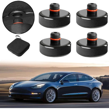 Гумова накладка Bowfar 4Pcs Jack для адаптера Tesla Model 3/Y/X/S Jack Pad Аксесуари з коробкою для зберігання, захищає акумулятор Tesla та шасі