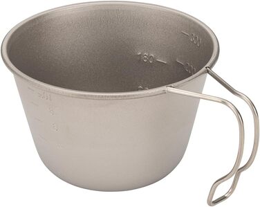 Чашка Snow Peak Titanium Backpackers, срібляста, 322 мл, надлегка, штабельована чашка, виготовлена в Японії для їжі, пиття, приготування їжі та вимірювання для кемпінгу та активного відпочинку на свіжому повітрі