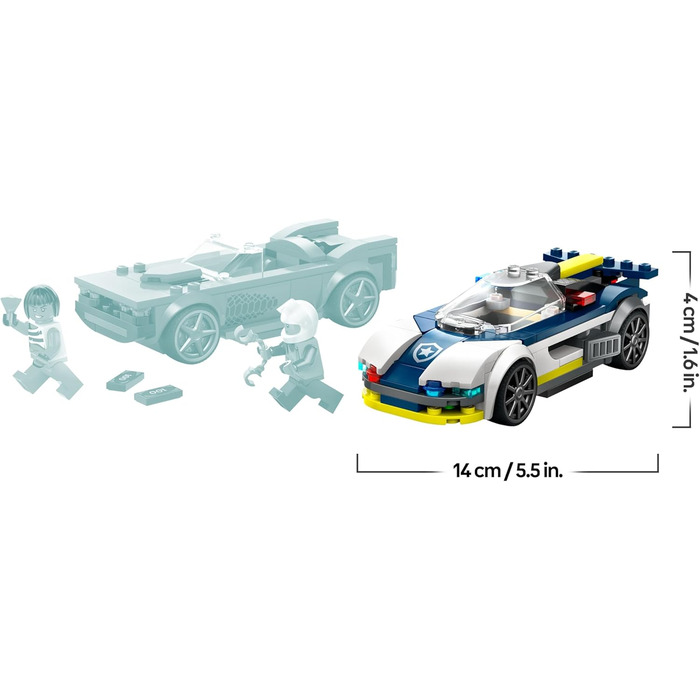 Конструктор LEGO City Chase with Police Car and Muscle Car 60415, 213 деталей, поліцейська тематика
