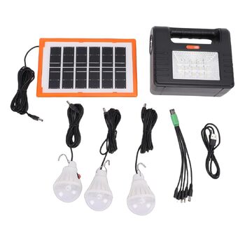 Сонячний кемпінговий ліхтар Topiky, портативний сонячний генератор зі світлом (3 лампочки), багатофункціональний аварійний ліхтар для випадків відключення електроенергії, кемпінгу на свіжому повітрі, дому, надзвичайних ситуацій