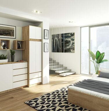 Шафа AKORD S60 з висувною 60 см з 2 дверима та 2 шухлядами Висувна шафа Просторий внутрішній простір Ш60 x В234 x Г51 см Вага 78,05 кг Дуб Сонома/Білий