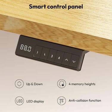 Письмовий стіл з регульованою висотою 18080 см Електричний стіл для роботи стоячи з подвійним двигуном, надзвичайно стабільною рамою та функцією пам&39яті (білийклен) 180 x 80 см клен