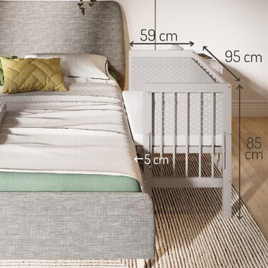 Ліжечко-ліжечко FabiMax 4674 Basic, сірого кольору, вкл. комфортний матрац та сірий кубічний бортик. Сірий кубічний комфортний матрац.