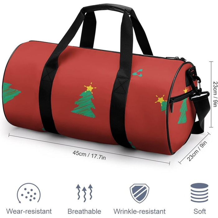 Дорожня сумка-циліндр з графіті-новорічною ялинкою, спортивна сумка для чоловіків та жінок, сумка-мішок, спортивна сумка