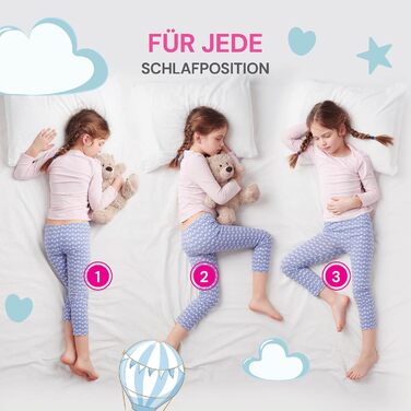 Дитяча подушка VITAPUR MemoDream Junior, піна з пам'яттю, гіпоалергенна, м'яка, можна прати, kotex-100, від 3 років, 30 х 50 х 9 с