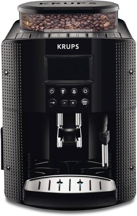 Повністю автоматична кавоварка Krups EA8150 Essential Espresso 1450 Вт Резервуар для води 1,7 літра 15 бар РК-дисплей 3 температурні рівні 3 помелу Чорний сингл