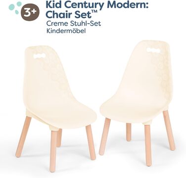Набір з 2 дитячих меблів Дитячі стільці на ніжках - міцні, стильні стільці в кремово-білому кольорі та дереві для дітей від 3 рокі