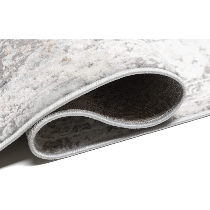 Килим з коротким ворсом Vintage Кремовий Білий Сірий Темно-сірий Дизайн рамки Використано Ефект Розмитий Розмитий Вітальня Спальня