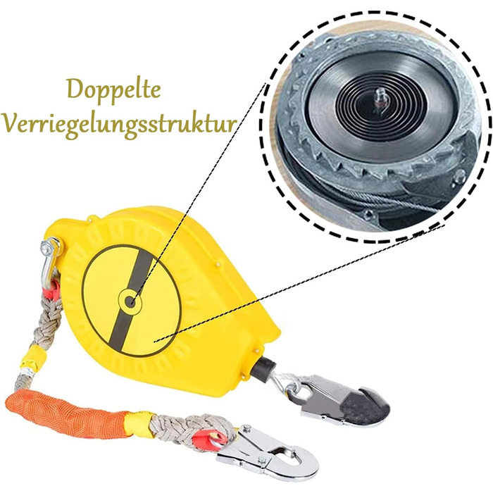 Захист від падіння, 10 м, висувний страхувальний пристрій для альпінізму, пристрій для спуску з висоти, страхувальний трос для робіт на даху та в горах, максимальне навантаження 150 кг