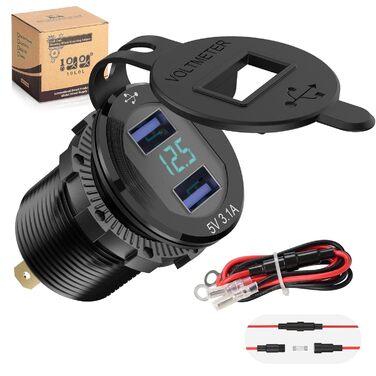 Адаптер зарядного пристрою для гольф-кара, двопортовий адаптер живлення USB швидкої зарядки 3.1, 5A для клубного автомобіля для го