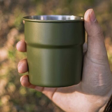 Стакани з нержавіючої сталі для подорожей та активного відпочинку, для кави, молока, як запасні, штабельовані, з кришками, для кемпінгу та походів, чорні, 4