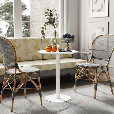 Обідній стіл HOMCOM 60 x 60 см Круглий кухонний стіл для 2 осіб Обідній стіл з підставкою Невеликий сучасний стіл для кухні, їдальні, вітальні Білий