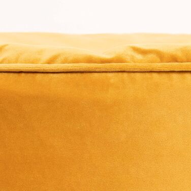 Табурет Icon Milano, жовтий, пухнаста оксамитова тканина, оксамитова крісло-мішок, пуф з наповнювачем, пуф для ніг для вітальні, декор для вітальні жовтий 55Г x 55Ш x 35В см