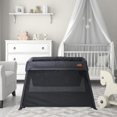 Компактне дитяче ліжечко-дорожнє ліжечко з матрацом від Baby Elegance Легке, складне ліжечко з колискою та сітчастими бортиками Ідеальне портативне ліжечко-дорожнє ліжечко для немовлят та малюків вагою до 15 кг