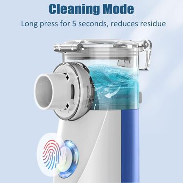 Інгалятор для дітей та дорослих - небулайзер небулайзер дитячий, ультразвуковий інгалятор від застуди, інгалятор з мундштуком та 2-ма масками (синій) Один розмір Синій