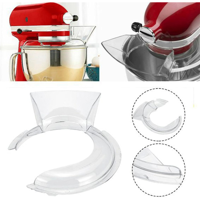 Захист від бризок із заливним жолобом для блендера KitchenAid на 4.5 або 5 кварт, захисний глечик 5KN1PS для змішувача Кришка чаші для розливу Нахилена головка 4.5-5QT для KitchenAid