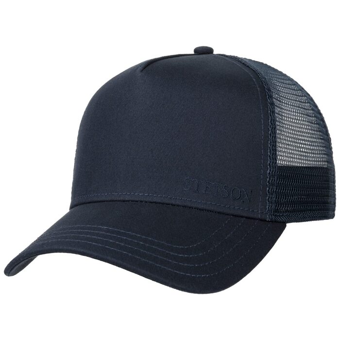 Бейсболка Stetson Classic Cotton Trucker, чоловіча/жіноча, сітчаста, бавовняна, весна-літо, темно-синя, один розмір