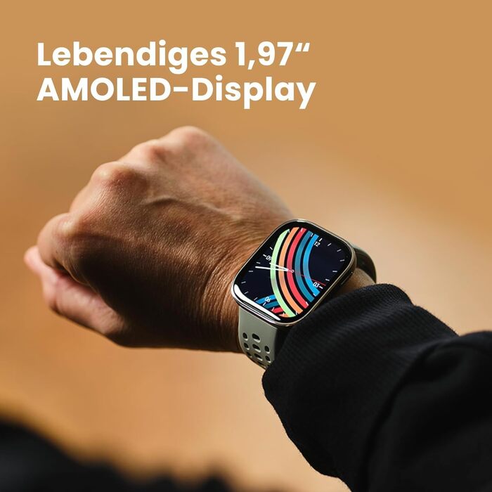Розумний годинник Amazfit Bip 6 46 мм, 14-денний час роботи від батареї, 1.97-дюймовий AMOLED, GPS та безкоштовні карти, штучний інтелект, функція Bluetooth-дзвінків та текстових повідомлень, здоров&39я, фітнес-трекер сну, понад 140 режимів тренувань, 5 а