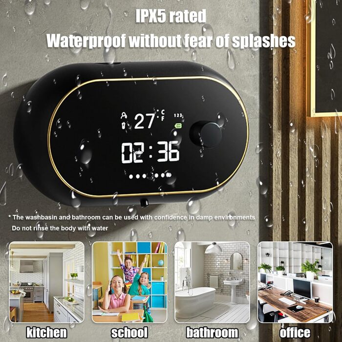 Автоматичний дозатор мила настінний, електричний насос для ручного мила, що перезаряджається від USB, з ІЧ-датчиком, розумний елек