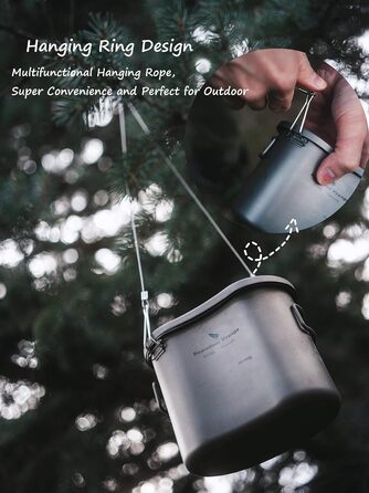 Безмежна подорож Titan Camping Pot Set з надлегким ланч-боксом Портативна миска Посуд для пікніка Посуд для столового посуду Титан