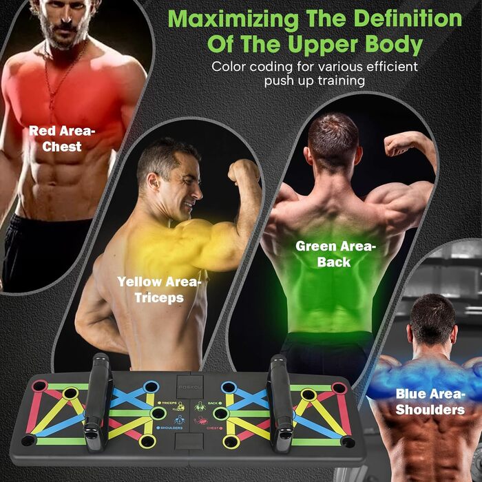 Дошка для віджимання покращена концепція складна дошка для віджимання ручки для домашнього тренажерного залу фітнес-обладнання для дому різнокольорове