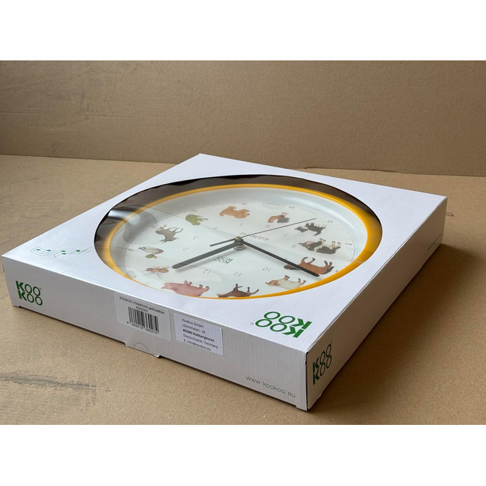 Дитячий годинник KOOKOO KW4000 KidsWorld (жовтий), Ферма з 12 реальними звуками тварин, кварцовий механізм, 34 см