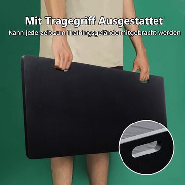 Дошка для відскоку футбольного м&39яча, Тренувальний інвентар для футболу, Портативна дошка для відскоку 100 x 40 см, Регульований кут для тренувань з контрольованих пасів та кидків, Тренування, Чорний