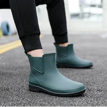 Чоловічі гумові черевики, короткі чоловічі гумові чоботи, водонепроникне гумове взуття, зручні чоловічі робочі чоботи, чорні, розмір ЄС 41