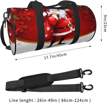 Яскрава спортивна сумка для подорожей з різдвяним дизайном Санта з подарунком. Ідеально підходить для чоловіків та жінок як спортивна сумка, дорожня сумка або сумка для пляжу.