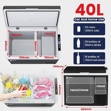 Літровий компресор з прохолодною коробкою -20 20 , електричний компресор для міні-холодильника 12/24V, портативний автомобільний х